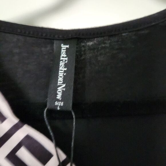 Just Fashion Now Womens Elegant Black Dress Sheer Glitter Sleeves Size Large - Picture 5 of 5